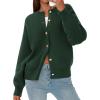imagePRETTYGARDEN Cardigan Sweaters for Women 2025 Fall Fashion Chunky Long Sleeve Button Down Trendy Winter Sweater JacketDark Green