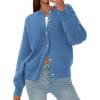 imagePRETTYGARDEN Cardigan Sweaters for Women 2025 Fall Fashion Chunky Long Sleeve Button Down Trendy Winter Sweater JacketGrey Blue