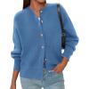 imagePRETTYGARDEN Cardigan Sweaters for Women 2025 Fall Fashion Chunky Long Sleeve Button Down Trendy Winter Sweater JacketGrey Blue