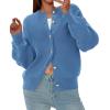 imagePRETTYGARDEN Cardigan Sweaters for Women 2025 Fall Fashion Chunky Long Sleeve Button Down Trendy Winter Sweater JacketGrey Blue