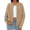 imagePRETTYGARDEN Cardigan Sweaters for Women 2025 Fall Fashion Chunky Long Sleeve Button Down Trendy Winter Sweater JacketKhaki