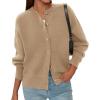 imagePRETTYGARDEN Cardigan Sweaters for Women 2025 Fall Fashion Chunky Long Sleeve Button Down Trendy Winter Sweater JacketKhaki
