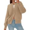imagePRETTYGARDEN Cardigan Sweaters for Women 2025 Fall Fashion Chunky Long Sleeve Button Down Trendy Winter Sweater JacketKhaki