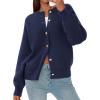 imagePRETTYGARDEN Cardigan Sweaters for Women 2025 Fall Fashion Chunky Long Sleeve Button Down Trendy Winter Sweater JacketNavy