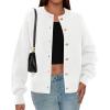imagePRETTYGARDEN Cardigan Sweaters for Women 2025 Fall Fashion Chunky Long Sleeve Button Down Trendy Winter Sweater JacketWhite