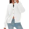 imagePRETTYGARDEN Cardigan Sweaters for Women 2025 Fall Fashion Chunky Long Sleeve Button Down Trendy Winter Sweater JacketWhite