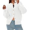 imagePRETTYGARDEN Cardigan Sweaters for Women 2025 Fall Fashion Chunky Long Sleeve Button Down Trendy Winter Sweater JacketWhite