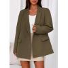 imagePRETTYGARDEN Fall 2025 Blazers for Women Business Casual Long Sleeve Lapel Pockets Dressy Suit Jackets Work Office ClothesArmy Green