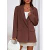 imagePRETTYGARDEN Fall 2025 Blazers for Women Business Casual Long Sleeve Lapel Pockets Dressy Suit Jackets Work Office ClothesBrown