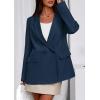 imagePRETTYGARDEN Fall 2025 Blazers for Women Business Casual Long Sleeve Lapel Pockets Dressy Suit Jackets Work Office ClothesDark Blue