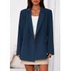 imagePRETTYGARDEN Fall 2025 Blazers for Women Business Casual Long Sleeve Lapel Pockets Dressy Suit Jackets Work Office ClothesDark Blue