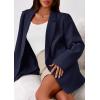 imagePRETTYGARDEN Fall 2025 Blazers for Women Business Casual Long Sleeve Lapel Pockets Dressy Suit Jackets Work Office ClothesNavy Blue