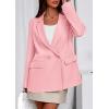 imagePRETTYGARDEN Fall 2025 Blazers for Women Business Casual Long Sleeve Lapel Pockets Dressy Suit Jackets Work Office ClothesPink
