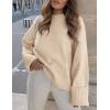 imagePRETTYGARDEN Womens Fall Oversized Sweaters Casual Crewneck Pullover Long Sleeve Fuzzy Chunky Knit Tops BlouseBeige