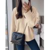 imagePRETTYGARDEN Womens Fall Oversized Sweaters Casual Crewneck Pullover Long Sleeve Fuzzy Chunky Knit Tops BlouseBeige