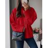 imagePRETTYGARDEN Womens Fall Oversized Sweaters Casual Crewneck Pullover Long Sleeve Fuzzy Chunky Knit Tops BlouseBright Red