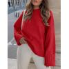 imagePRETTYGARDEN Womens Fall Oversized Sweaters Casual Crewneck Pullover Long Sleeve Fuzzy Chunky Knit Tops BlouseBright Red