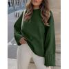 imagePRETTYGARDEN Womens Fall Oversized Sweaters Casual Crewneck Pullover Long Sleeve Fuzzy Chunky Knit Tops BlouseDark Army Green
