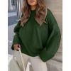 imagePRETTYGARDEN Womens Fall Oversized Sweaters Casual Crewneck Pullover Long Sleeve Fuzzy Chunky Knit Tops BlouseDark Army Green
