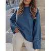 imagePRETTYGARDEN Womens Fall Oversized Sweaters Casual Crewneck Pullover Long Sleeve Fuzzy Chunky Knit Tops BlouseDusty Blue