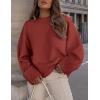 imagePRETTYGARDEN Womens Fall Oversized Sweaters Casual Crewneck Pullover Long Sleeve Fuzzy Chunky Knit Tops BlouseRust Red