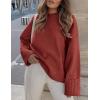 imagePRETTYGARDEN Womens Fall Oversized Sweaters Casual Crewneck Pullover Long Sleeve Fuzzy Chunky Knit Tops BlouseRust Red