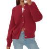 imagePRETTYGARDEN Cardigan Sweaters for Women 2025 Fall Fashion Chunky Long Sleeve Button Down Trendy Winter Sweater JacketRed
