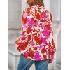 imagePRETTYGARDEN Womens Floral Blouses Dressy Casual V Neck Button Down Shirts Lantern Long Sleeve Boho Chiffon Fall Tops 2025Floral White Rose Red