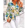 imagePRETTYGARDEN Womens Floral Blouses Dressy Casual V Neck Button Down Shirts Lantern Long Sleeve Boho Chiffon Fall Tops 2025Laurel Green