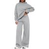imagePRETTYGARDEN Womens Sweatsuits 2 Piece Set 2025 Casual Winter Long Sleeve Hoodie Loose Wide Leg Sweatpants Fall TracksuitGrey