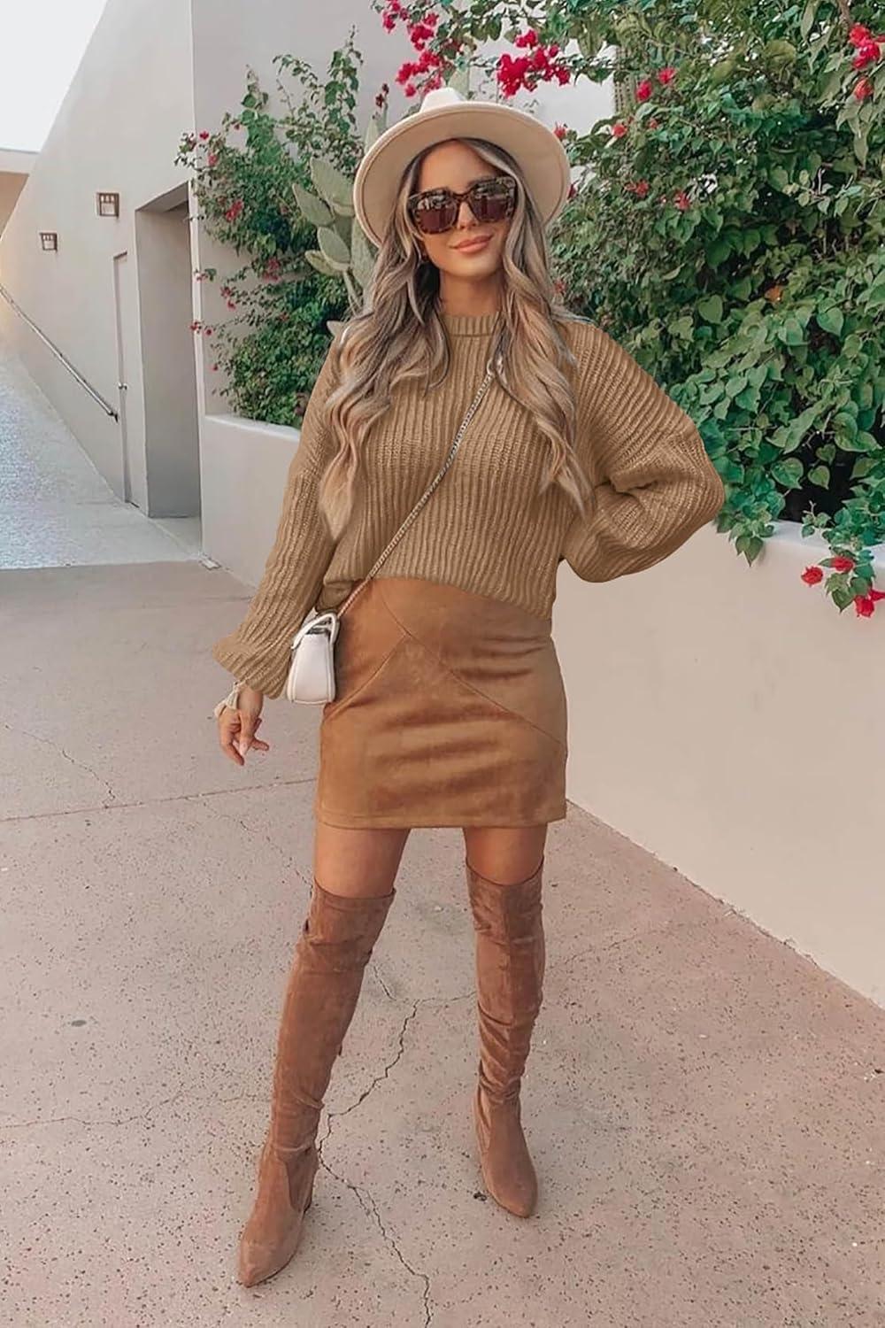 imagePRETTYGARDEN Fall Sweaters for Women 2025 Fashion Long Sleeve Casual Ribbed Knit Winter Clothes Pullover Jumper TopsCamel