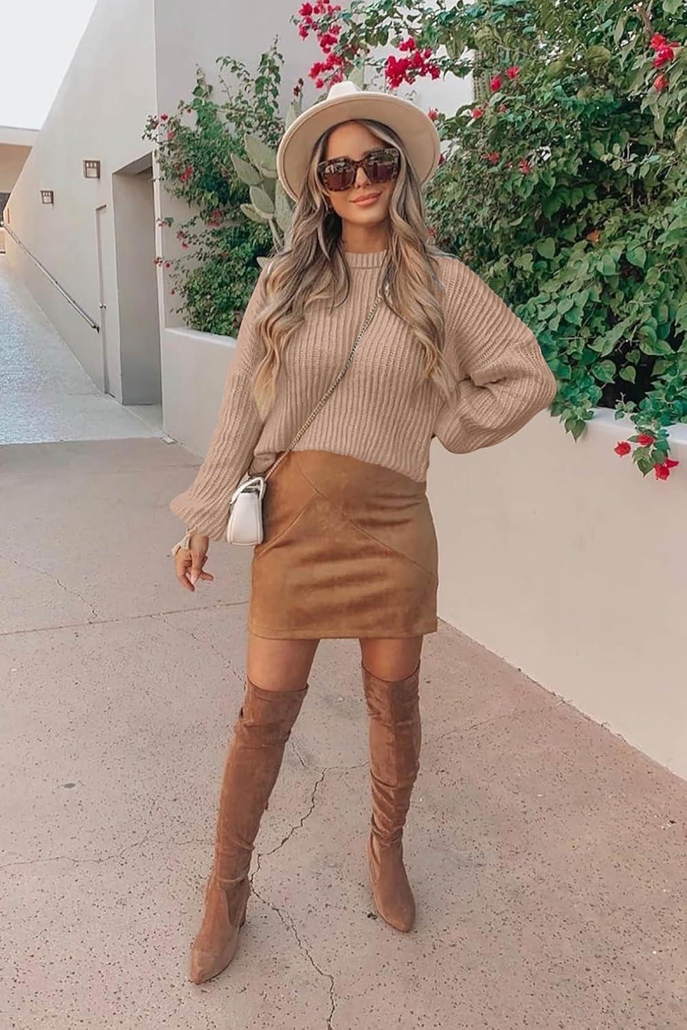 imagePRETTYGARDEN Fall Sweaters for Women 2025 Fashion Long Sleeve Casual Ribbed Knit Winter Clothes Pullover Jumper TopsKhaki