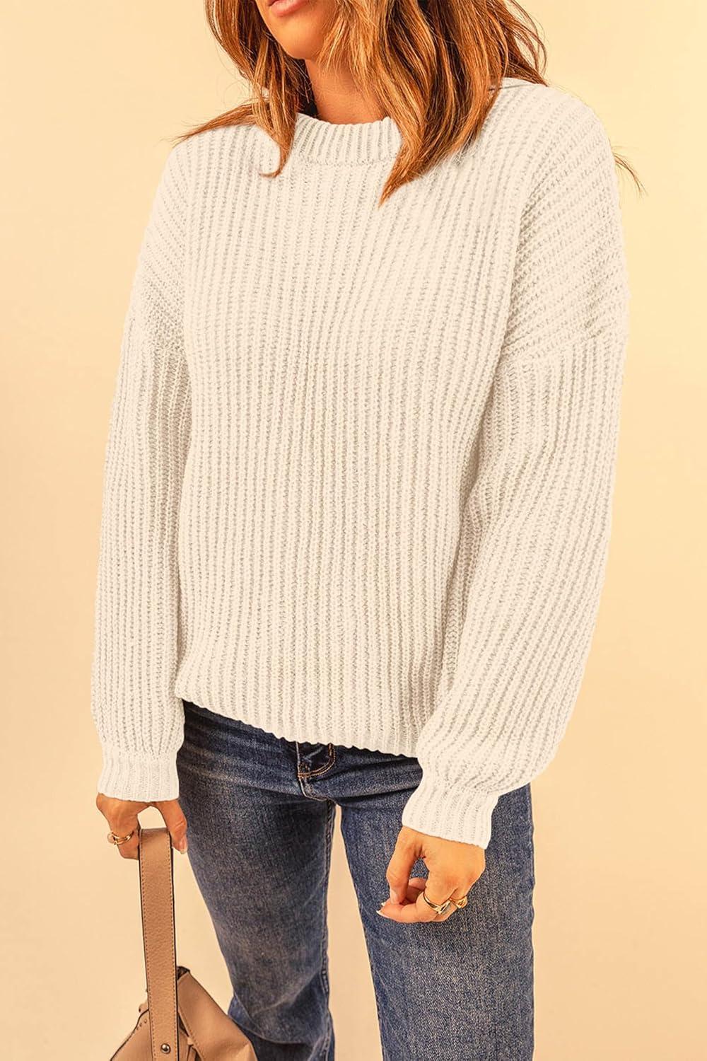 imagePRETTYGARDEN Fall Sweaters for Women 2025 Fashion Long Sleeve Casual Ribbed Knit Winter Clothes Pullover Jumper TopsLight Apricot