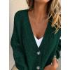 imagePRETTYGARDEN Cardigan Sweaters for Women Trendy Fall 2025 Long Sleeve Button Down Oversized Chunky Knit Sweater OuterwearDark Green