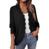 imagePRETTYGARDEN Cardigans for Women Lightweight Casual Long Sleeve Knitted Open Front Shrugs Sweaters 2025 Fall ClothesBlack