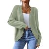 imagePRETTYGARDEN Cardigans for Women Lightweight Casual Long Sleeve Knitted Open Front Shrugs Sweaters 2025 Fall ClothesLight Green