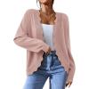 imagePRETTYGARDEN Cardigans for Women Lightweight Casual Long Sleeve Knitted Open Front Shrugs Sweaters 2025 Fall ClothesPink