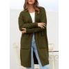 imagePRETTYGARDEN Fall Long Sleeve Cardigan Sweaters for Women 2025 Trendy Winter Open Front Loose Knitted Cardigans with PocketsArmy Green
