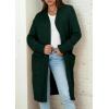 imagePRETTYGARDEN Fall Long Sleeve Cardigan Sweaters for Women 2025 Trendy Winter Open Front Loose Knitted Cardigans with PocketsDark Green