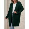 imagePRETTYGARDEN Fall Long Sleeve Cardigan Sweaters for Women 2025 Trendy Winter Open Front Loose Knitted Cardigans with PocketsDark Green