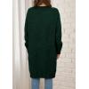 imagePRETTYGARDEN Fall Long Sleeve Cardigan Sweaters for Women 2025 Trendy Winter Open Front Loose Knitted Cardigans with PocketsDark Green