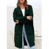 imagePRETTYGARDEN Fall Long Sleeve Cardigan Sweaters for Women 2025 Trendy Winter Open Front Loose Knitted Cardigans with PocketsDark Green