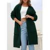 imagePRETTYGARDEN Fall Long Sleeve Cardigan Sweaters for Women 2025 Trendy Winter Open Front Loose Knitted Cardigans with PocketsDark Green