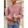 imagePRETTYGARDEN Fall Long Sleeve Cardigans for Women Trendy 2025 Lightweight Button Down Crewneck Loose Knit Sweater ClothesGrey Pink