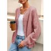 imagePRETTYGARDEN Fall Long Sleeve Cardigans for Women Trendy 2025 Lightweight Button Down Crewneck Loose Knit Sweater ClothesGrey Pink
