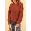 imagePRETTYGARDEN Fall Sweaters for Women 2025 Fashion Long Sleeve Casual Ribbed Knit Winter Clothes Pullover Jumper TopsRust Red