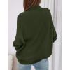 imagePRETTYGARDEN Fall Sweaters for Women 2025 Winter Clothing Batwing Long Sleeve Casual Tops Loose Knit Turtleneck SweaterArmy Green