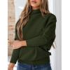imagePRETTYGARDEN Fall Sweaters for Women 2025 Winter Clothing Batwing Long Sleeve Casual Tops Loose Knit Turtleneck SweaterArmy Green
