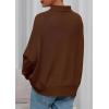 imagePRETTYGARDEN Fall Sweaters for Women 2025 Winter Clothing Batwing Long Sleeve Casual Tops Loose Knit Turtleneck SweaterBrown