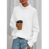 imagePRETTYGARDEN Fall Sweaters for Women 2025 Winter Clothing Batwing Long Sleeve Casual Tops Loose Knit Turtleneck SweaterWhite